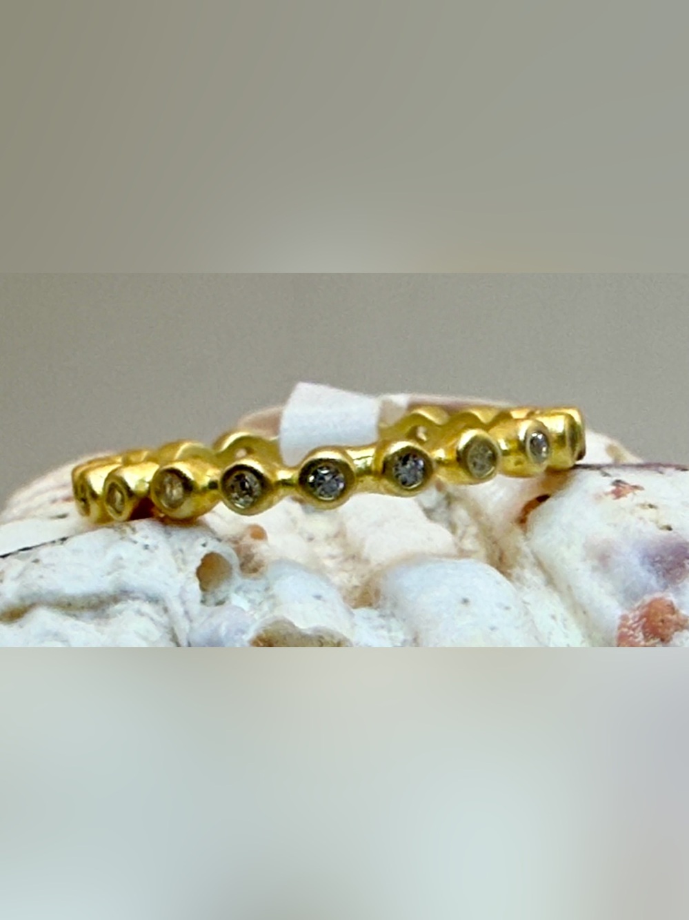 💍 14K Over 925 Bezel Pavé Stacking Ring, Sz 6, NWT, MSRP $125